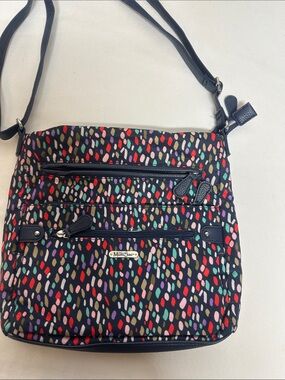 MultiSac Black Multi-Color Pattern Crossbody Bag